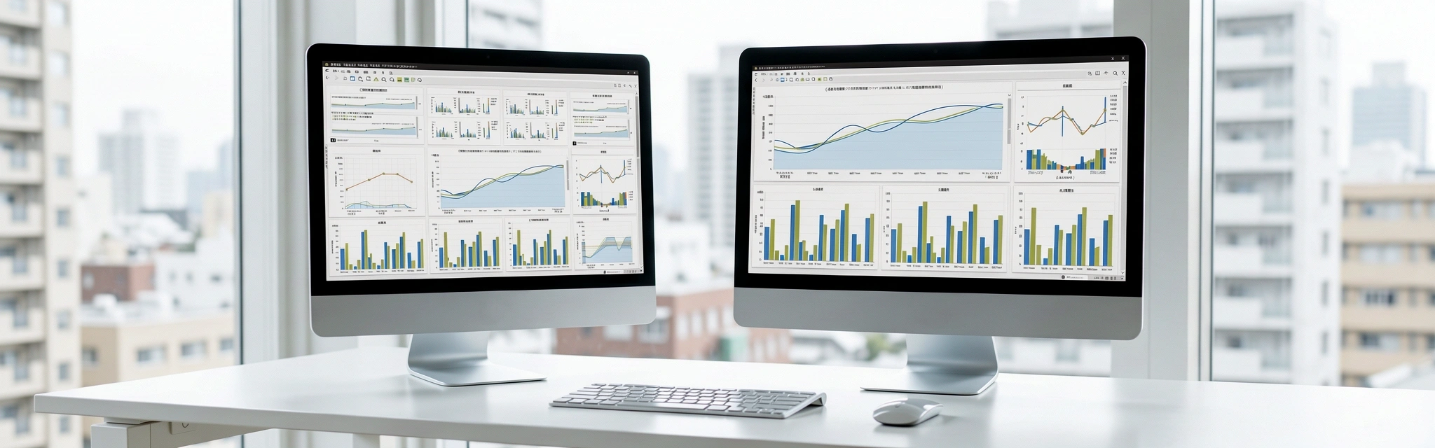 Modern analyst workstation in Tokyo